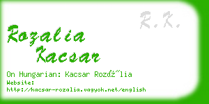 rozalia kacsar business card